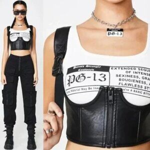 Dollskill Poster Girl Black My Type Underbust Corset Emo Goth Size S